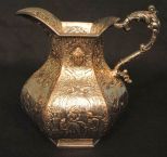 Webster Silver On Copper Repousse Water Pitcher