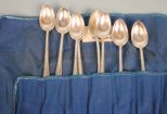 Set of Eight Sterling Demitasse Spoons, Towle Pattern Candlelight