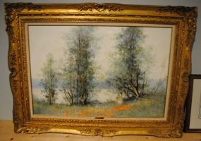 Marion Rice, Garden by the Sea, Oil on Canvas