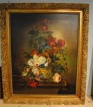 Heinrich Garossa, Floral Still Life, Oil on Canvas