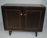 Mid Century Modern Black Lacquered Gentleman's Chest