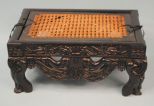 Ornate Teakwood Foot Rest Carved in So. China c1920