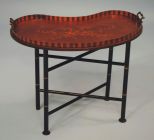 19th Century Marquetry Mahogany Kidney-Shaped Tray Table