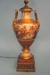Old Paris Porcelain Two-Handled Urn, Now Electrified As Table Lamp