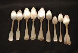 Seventeen Early American Coin Silver Spoons