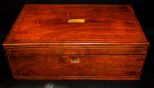 Fine c1850 English Mahogany Inlaid Writing Box Lap Desk