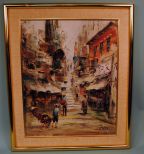 Oil Painting of Chinese Village, signed Kwok