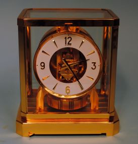 Swiss LeCoultre Atmos Brass and Glass Cased Clock