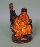 19th Century Chinese Gilded & Lacquered Carving of Kuan Yin