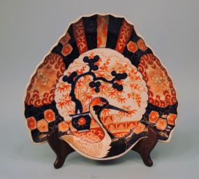 Exceptional Japanese Imari Large Shaped Crane Dish