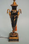 French Black Marble & Ormolu Urn Lamp