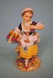 Sitzendorf Porcelain Figure of a Girl with Grapes