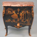 Louis XV Style Chinoiserie Lacquered Bombe Commode