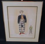 Santiago Costume Watercolor Sketch of Dan Dailey, Oscar Nominated Role