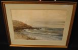 George Howell Gay Watercolor, Coastal Seascape