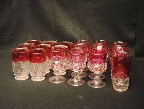 Set of Cranberry Glasses
