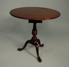 Contemporary Mahogany Queen Anne Style Round Lift Top Table