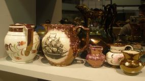 Various Lusterware Pitchers, and Small Bowl and Pitcher