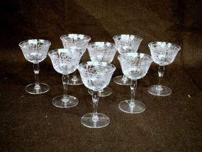Set of Eight Depression Glass Cordials