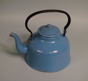 Blue Enamelware Tea Kettle