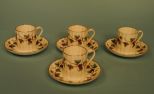 Set of 4 Demitasse Cups & Saucers