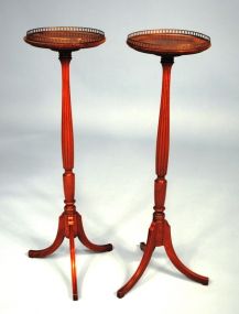 Pair of Stands Mahogany with Brass Gallery