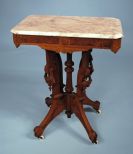 Mid 19th Century Walnut Victorian Marble Top Table