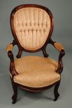 American Rococo Revival Walnut Armchair