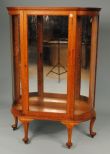 20th Century Queen Ann Style Oak China Cabinet