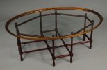 Large Brass and Glass Coffee Table