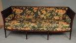 Mahogany Sheraton Style Upholstered Sofa