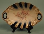 Gold, Pink and Blue two handle Porcelain Dish