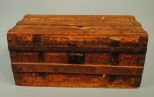 Rare Wood Stagecoach Trunk with Metal Straps