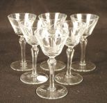 Set of Six glasses with Flying Ducks Etched