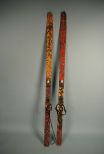 Pair of Old Hand Painted Cross Country Skis.