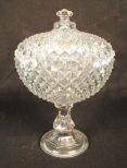 Large Pressed Glass Covered Candy Dish