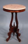 Victorian Style Walnut Marble Top Table