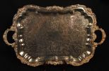Large Two Handled Silver Plate Tray