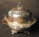 Victorian Silver plate Butterdish with Knife