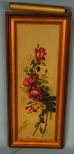 Victorian Oil Painting of Roses, Lighted and in Gold Frame