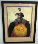Southwest Indian Watercolor by Paurence W. Cree from Artist Colony, Jerome, Arizona