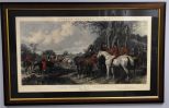 One very Large Engraving of English hunt Scene