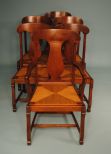 Set of Six Mahogany Empire Style Dining Chairs