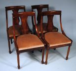 Set of Four 20th Century Gondola Style Mahogany Side Chairs