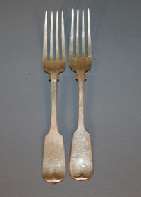 Two English Sterling Dinner Forks