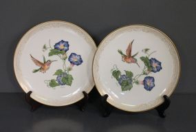 Pair of Boehm Calliope Hummingbird Plates