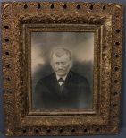 Victorian Picture of Man in Ornate Frame