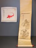 Chinese Water Color on Silk and Japanese Silk