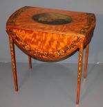 Early 20th Century Hand Painted Drop Leaf Table
