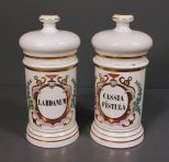 Pair of French Old Paris Apothecary Jars